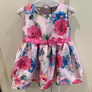 George Baby Pink Dress with Floral Design